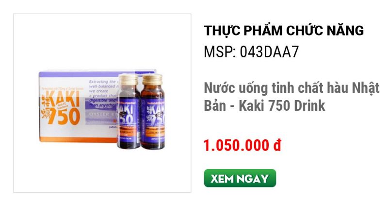 Nước uống tinh chất hàu Nhật Bản - Kaki 750 Drink