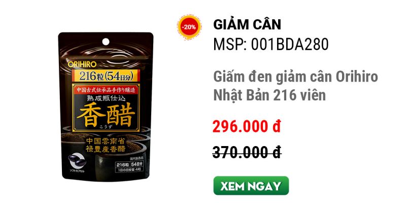 Giấm đen giảm cân Orihiro Nhật Bản 216 viên