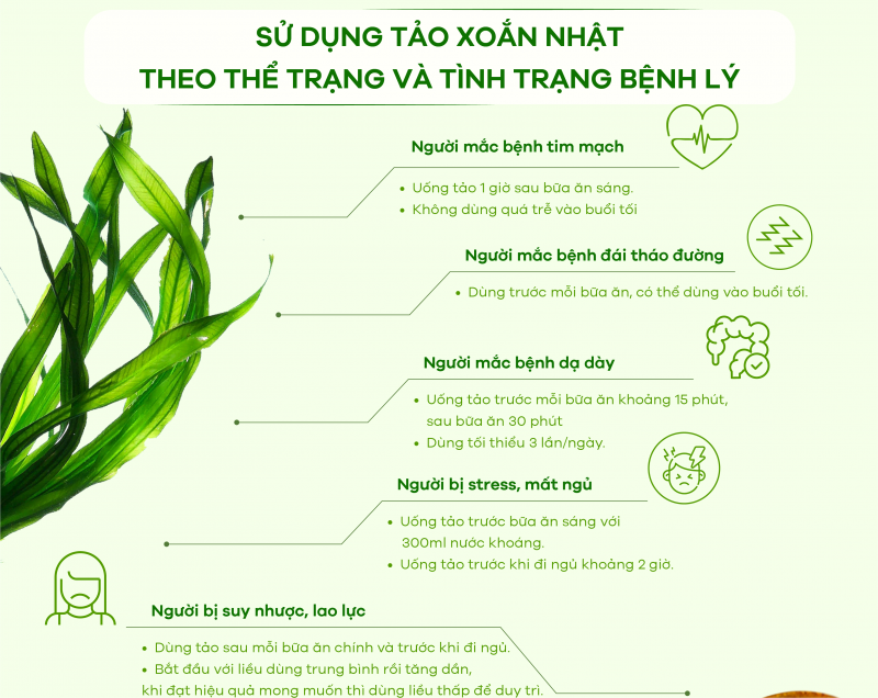 [Infographic] Cách uống Tảo xoắn Nhật mang lại hiệu quả cao nhất