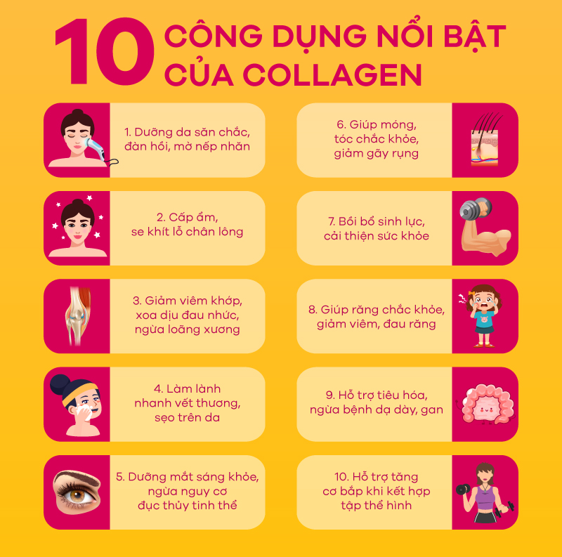 Khám phá 10 công dụng tuyệt vời của Collagen