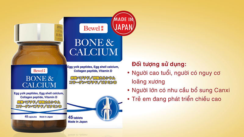 Viên uống hỗ trợ xương và tăng chiều cao Waki Bewel Bone & Calcium 45 viên
