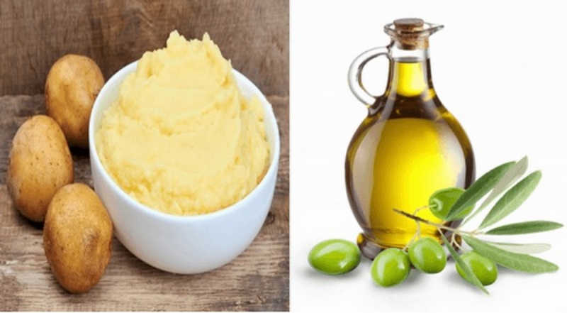 Làm trắng da bằng khoai tây và dầu oliu