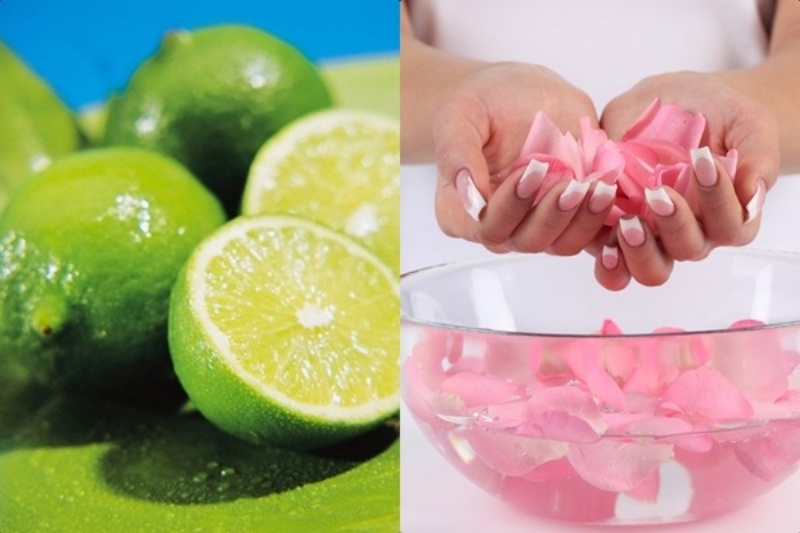 Làm sáng da vùng cổ với chanh và nước hoa hồng