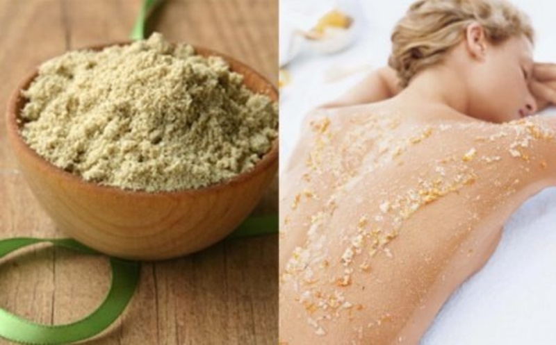 Sử dụng cám gạo và nghệ dưỡng trắng da body tự nhiên 