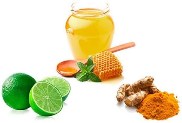Trị sẹo thâm mụn bằng bột nghệ, mật ong và chanh tươi