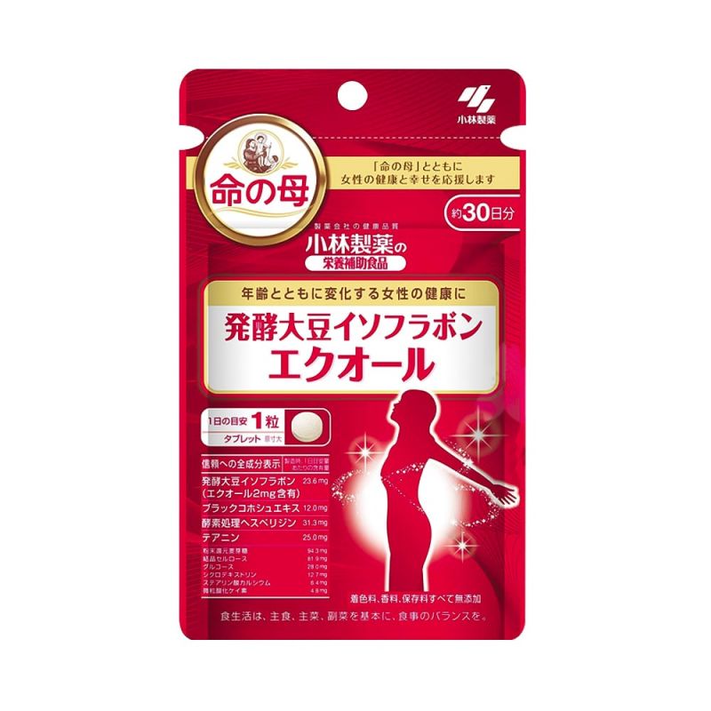 viên uống cân bằng nội tiết tố nữ Kobayashi Equol giúp cân bằng kinh nguyệt, hạn chế cáu gắt, đem đến làn da mịn màng
