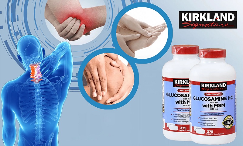 1/ Thuốc trị đau nhức xương khớp của Mỹ Glucosamine HCL 1500mg Kirkland with MSM 1500mg