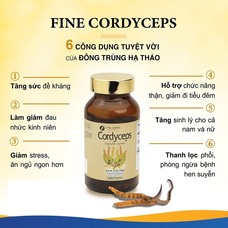 Viên uống đông trùng hạ thảo Nhật Bản Fine Cordyceps