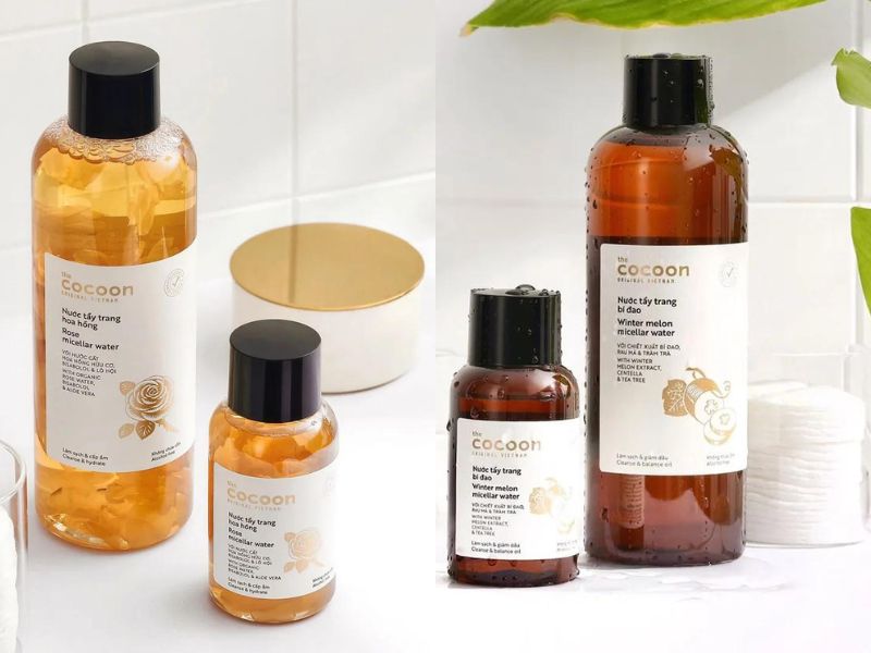 Ưu điểm nổi bật của nước tẩy trang Cocoon là bảng thành phần thuần chay, an toàn, lành tính cho cả da nhạy cảm.