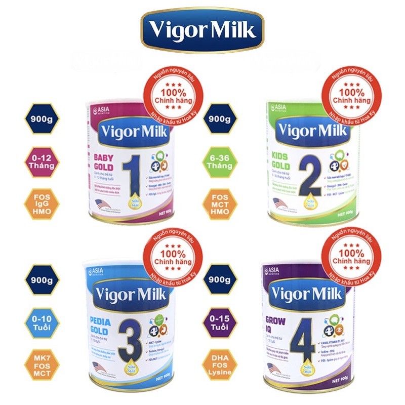 Sữa Vigor Milk Grow IQ cung cấp canxi và hỗ trợ chiều cao