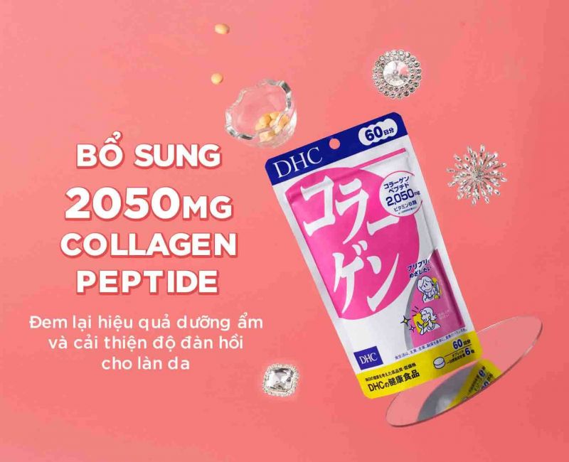 Viên uống collagen DHC mang đến rất nhiều tác dụng cho cơ thể. Ảnh: Internet