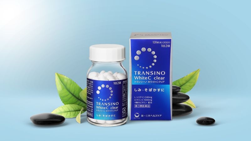 Liệu trình uống collagen trắng da Transino 120 viên của Nhật