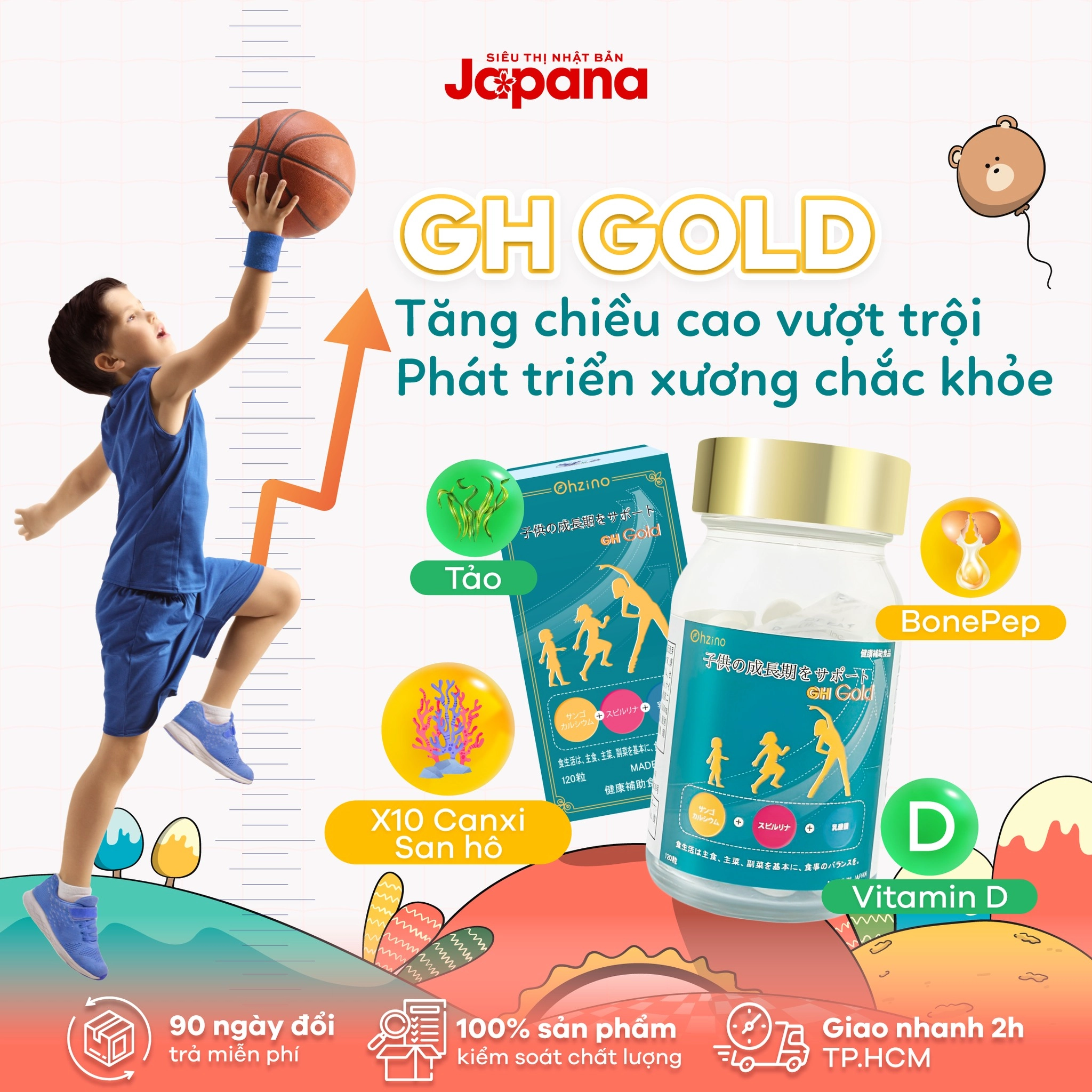 Hướng Dẫn Cách Uống Sản Phẩm Tăng Chiều Cao Cho Trẻ GH Gold Nhật