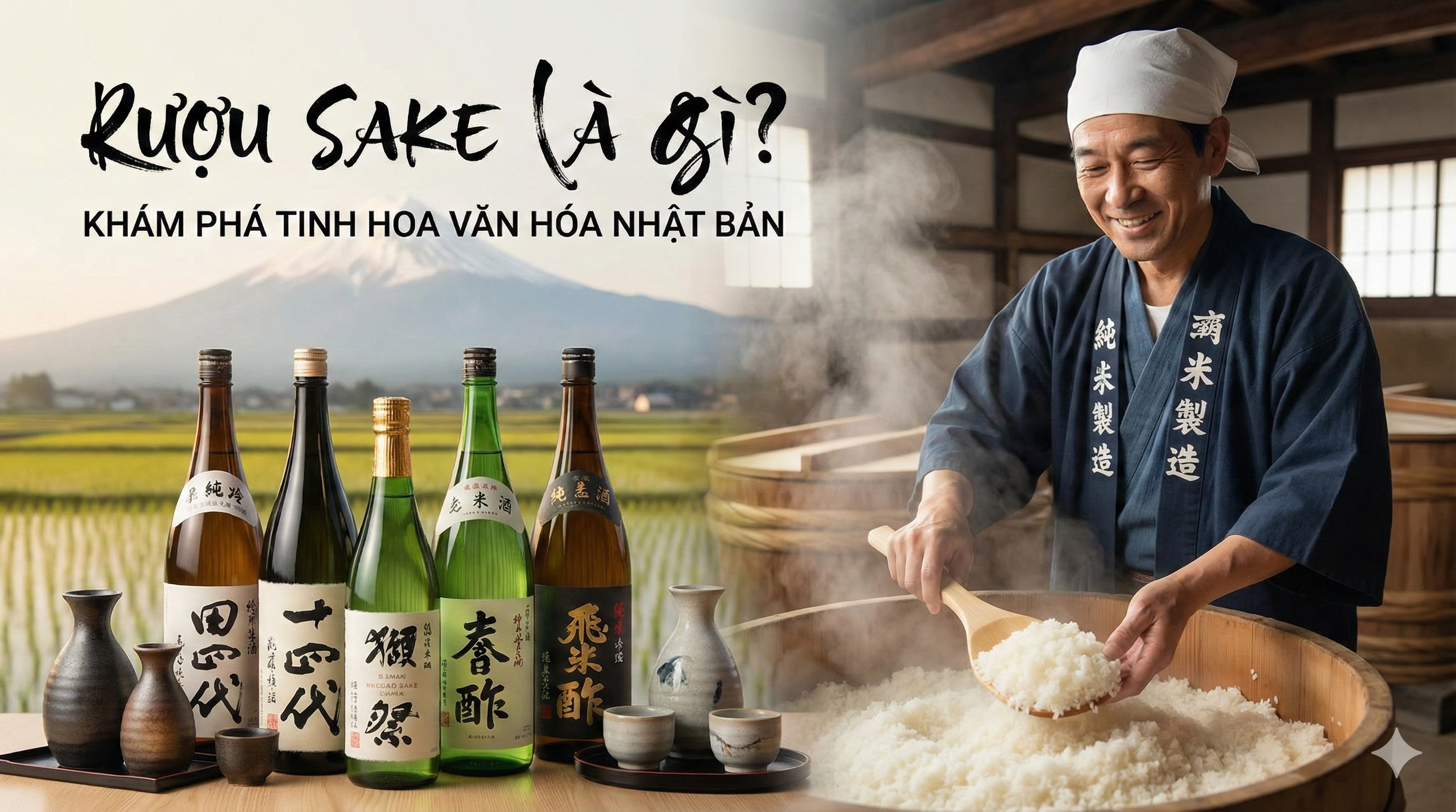 Hành trình của rượu Sake: Từ hạt gạo đến ly Sake tinh tế chuẩn Nhật Bản