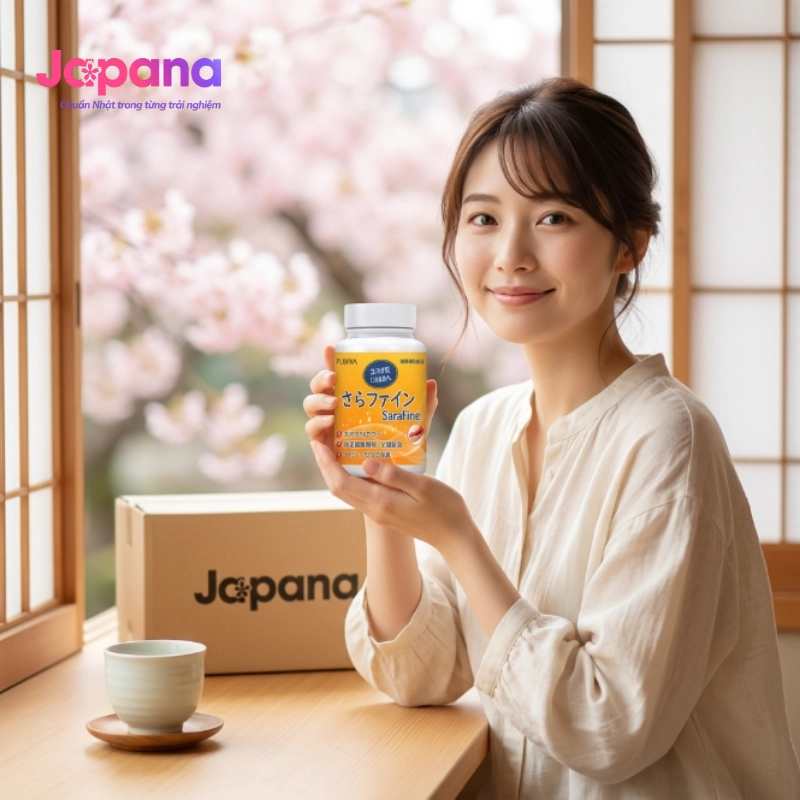 Viên uống hỗ trợ hạ mỡ máu Fujina Sarafine 80 viên