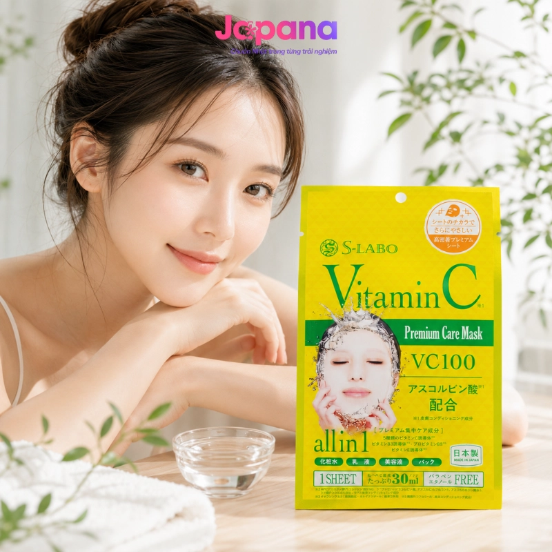 Mặt nạ dưỡng ẩm làm sáng da S-LABO Vitamin C Face Mask 1 miếng
