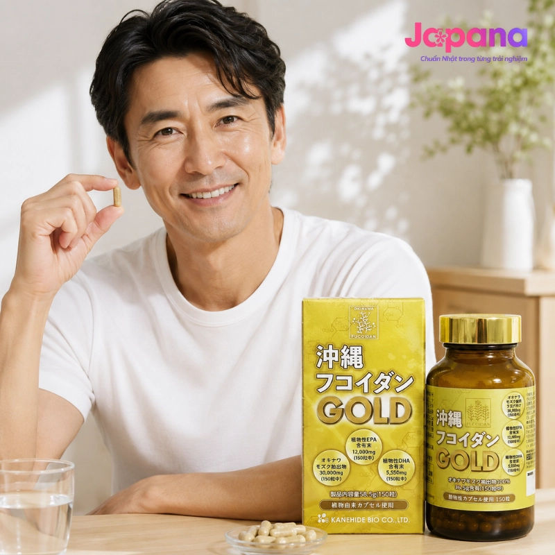 Viên nang hỗ trợ phòng ngừa ung thư & chống suy mòn khối cơ Okinawa Fucoidan Gold – 150 viên
