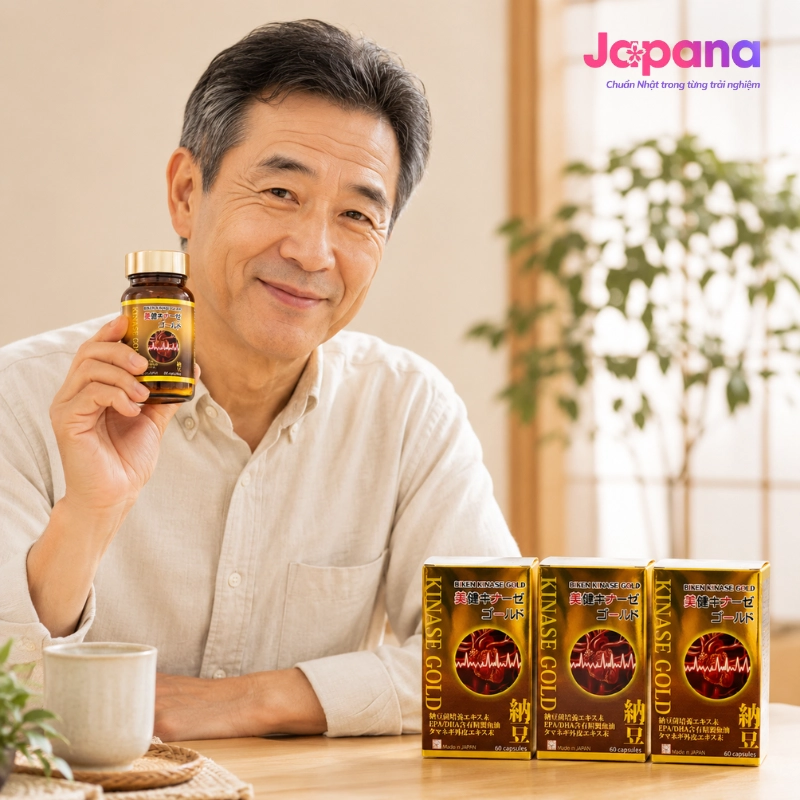 Combo 3 hộp Viên uống phòng ngừa đột quỵ Biken Kinase Gold 60 viên.