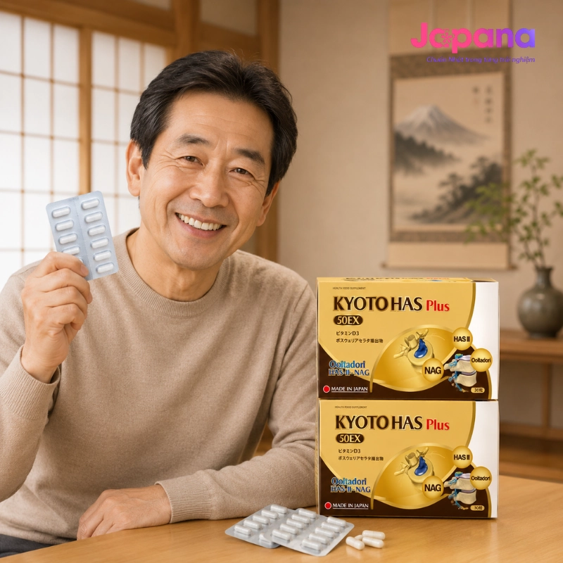 Combo 2 hộp Viên uống hỗ trợ xương khớp Yoro Factory Kyoto Has 50EX Plus 30 viên