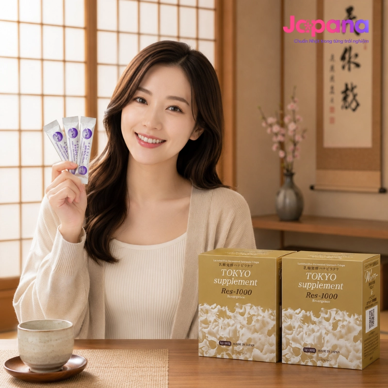 Combo 2 hộp Bột uống hỗ trợ tăng cường miễn dịch Tokyo Res 1000 30 gói