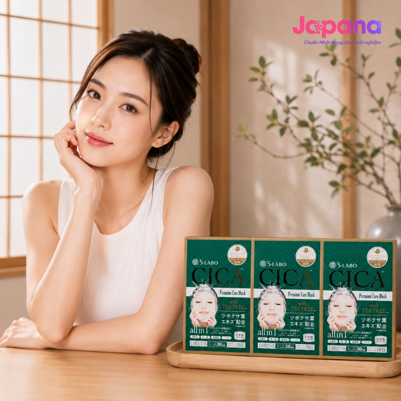 Combo 3 hộp Mặt nạ dưỡng ẩm dành cho da khô S-LABO CICA Face Mask 5 miếng