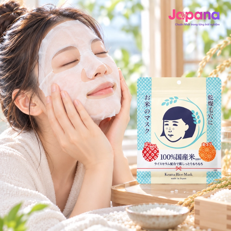 Mặt nạ cám gạo dạng đắp Keana Rice Mask 10 miếng