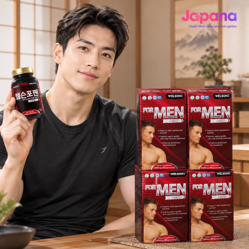 Combo 4 Viên uống hỗ trợ tăng cường sinh lý nam Testosterone Welson For Men 60 viên