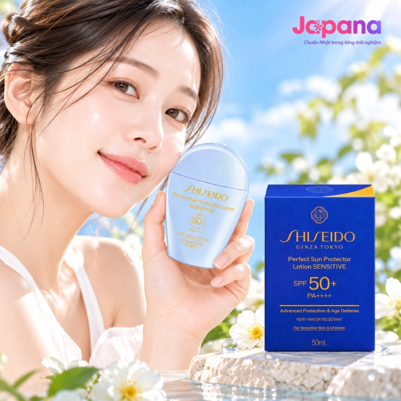 Sữa chống nắng Shiseido Perfect Sun Protector Lotion Sensitive cho da nhạy cảm và trẻ em 50ml