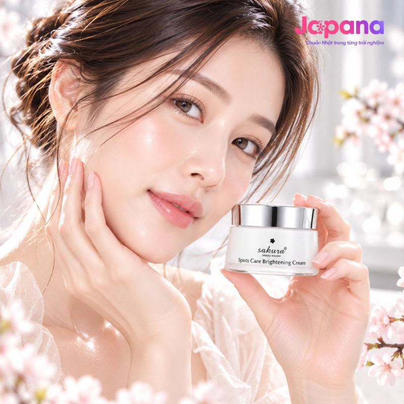 Kem dưỡng trắng da Sakura Spots Care Brightening Cream 45g - Date 08/2027