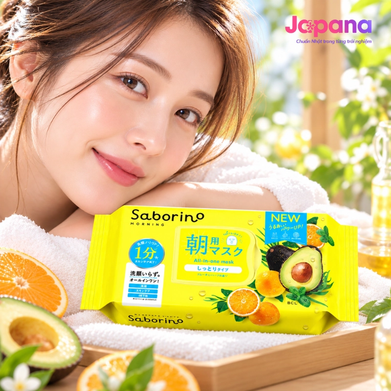 Mặt Nạ Dưỡng Ẩm Buổi Sáng Saborino Morning Facial Sheet Mask N - Hương Trái Cây (32 miếng)