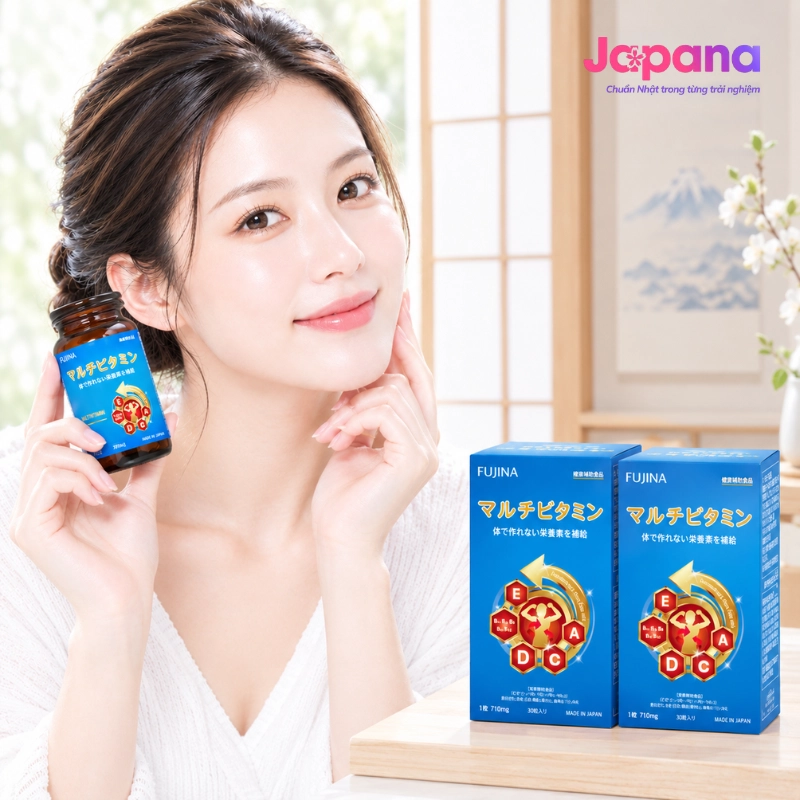 Combo 2 hộp Viên uống Multivitamin Fujina Nhật Bản Hộp 30 viên
